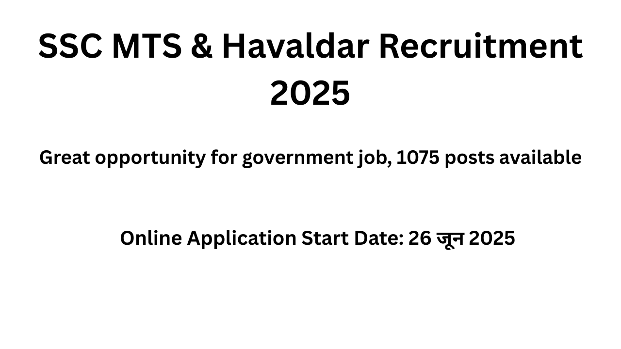 SSC MTS & Havaldar Recruitment 2025