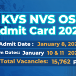 KVS NVS Admit Card